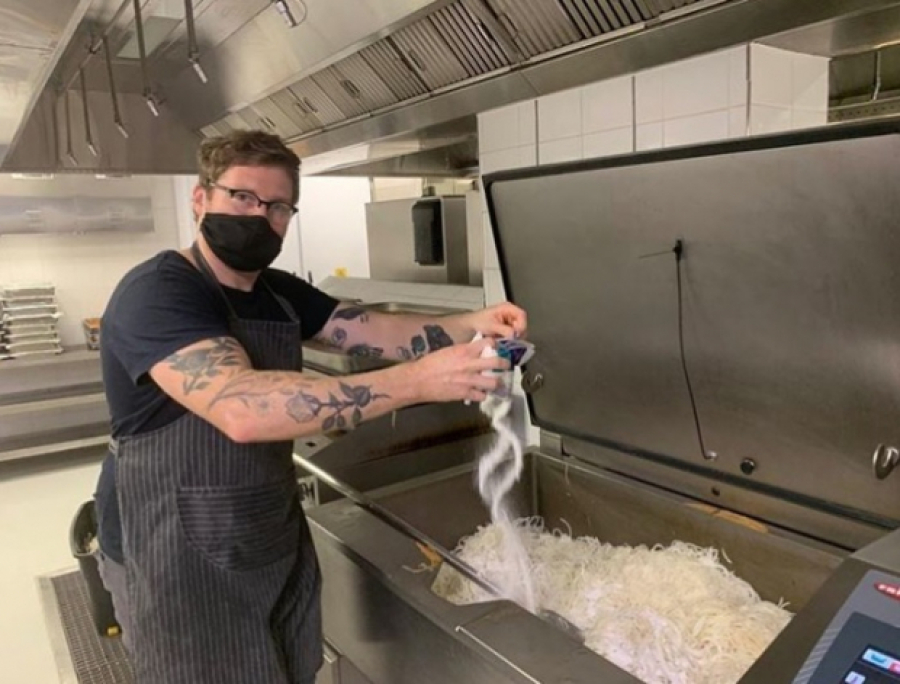 Guy Bennett cooking at Ladles of Love