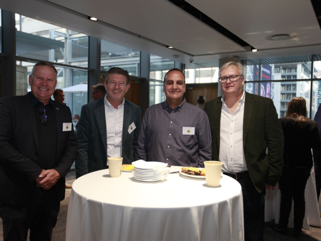 Ian McMahon (Ward 115 councillor), Rob Kane (CCID chairperson), Tasso Evangelinos(CCID CEO) and Joepie Joubert (City of Cape Town)