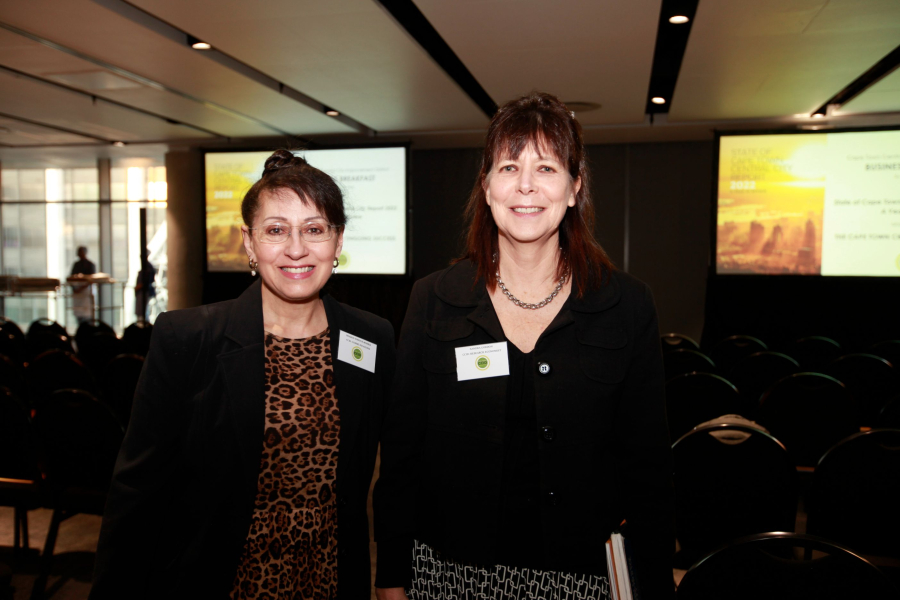 Sharon Sorour-Morris (Communications manager at the CCID) and Sandra Gordon (Research Economist at the CCID)